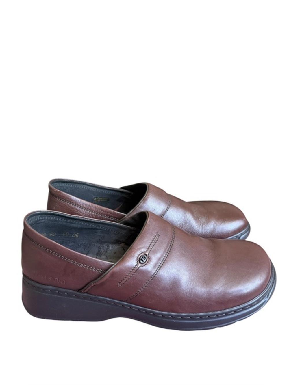 Josef Seibel Womens Brown Leather Clogs Comfort Shoes Size EU 40 / US 10